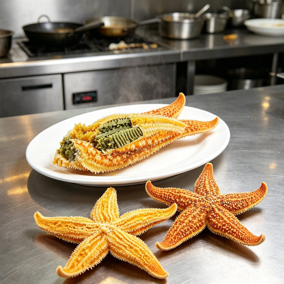 Fresh Golden Starfish Seafood