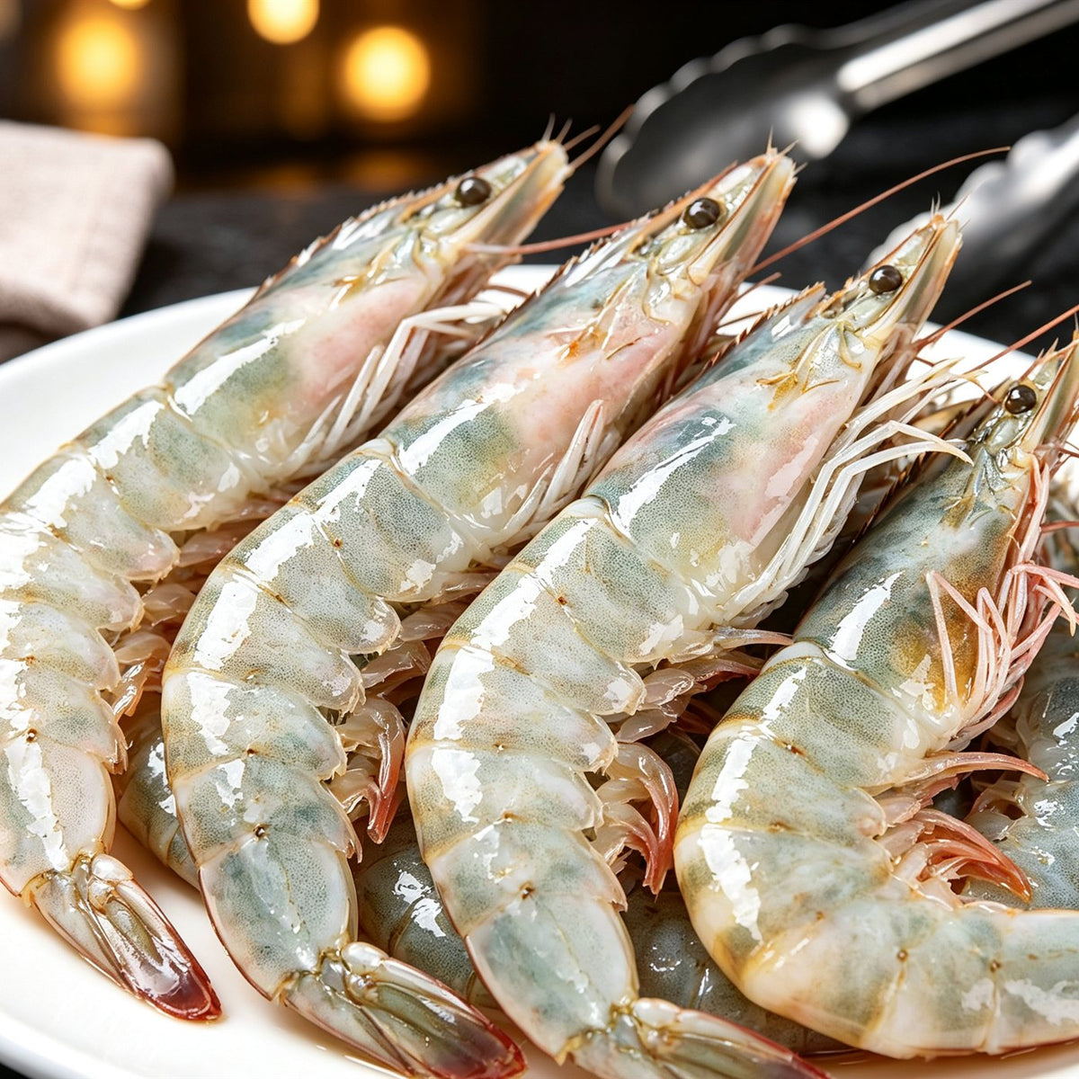 Fresh Whole Raw Prawns Seafood